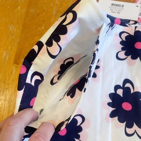 Golftini Golf/Pickleball Skirt Skort Sz 4 White &quot;Snow Cone&quot; Floral w Pockets NWT