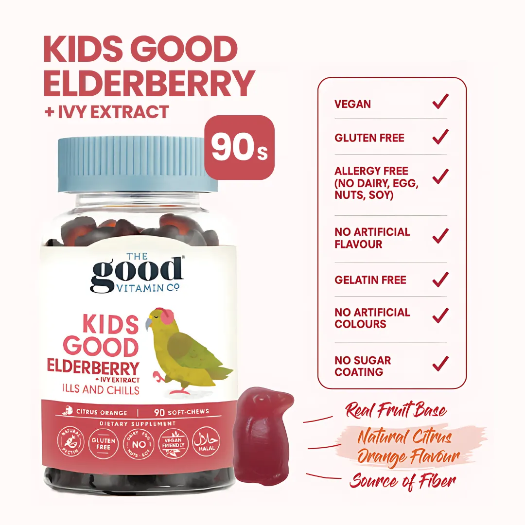 Good Vitamin Gummies Kids Good Elderberry   Ivy Extract (Ills and Chills) 90s