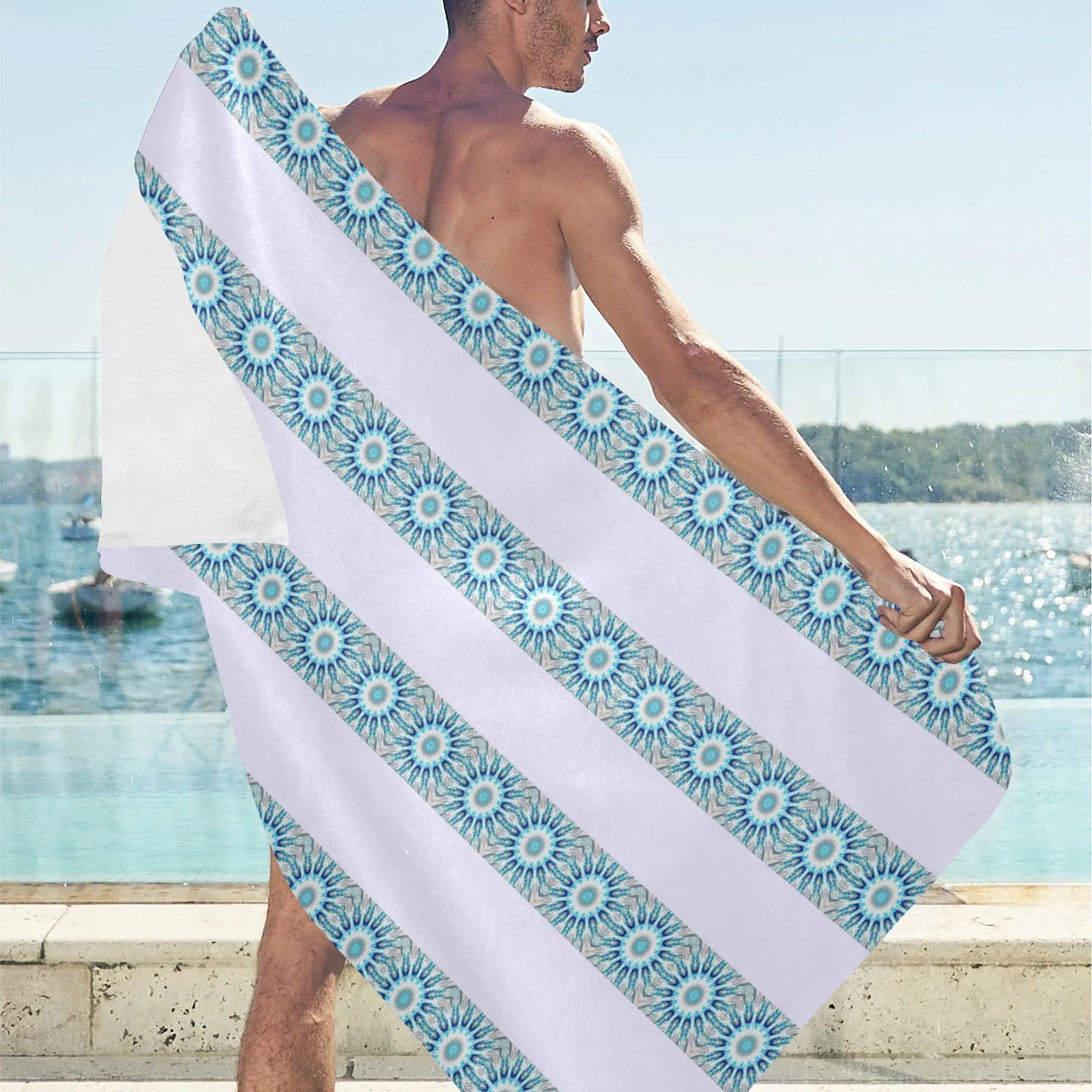 Green and White Stripes Bath Towel - 30"x 60" (Made in USA)