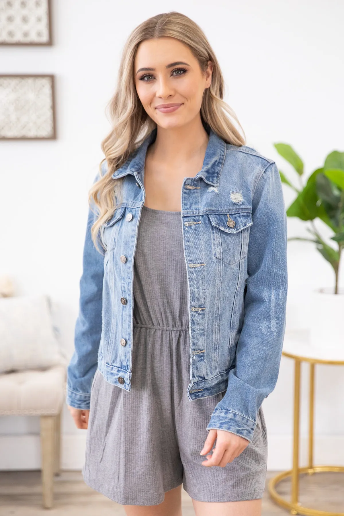 Grey Cinched Waist Romper with Ruffle Strap