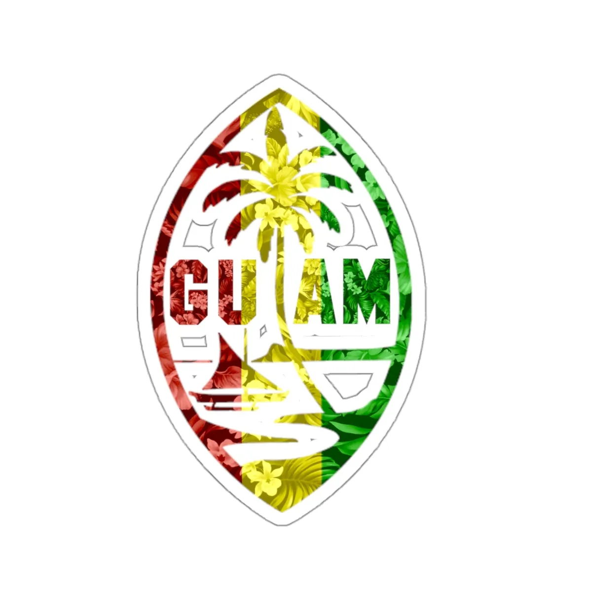 Guam Rasta Decal