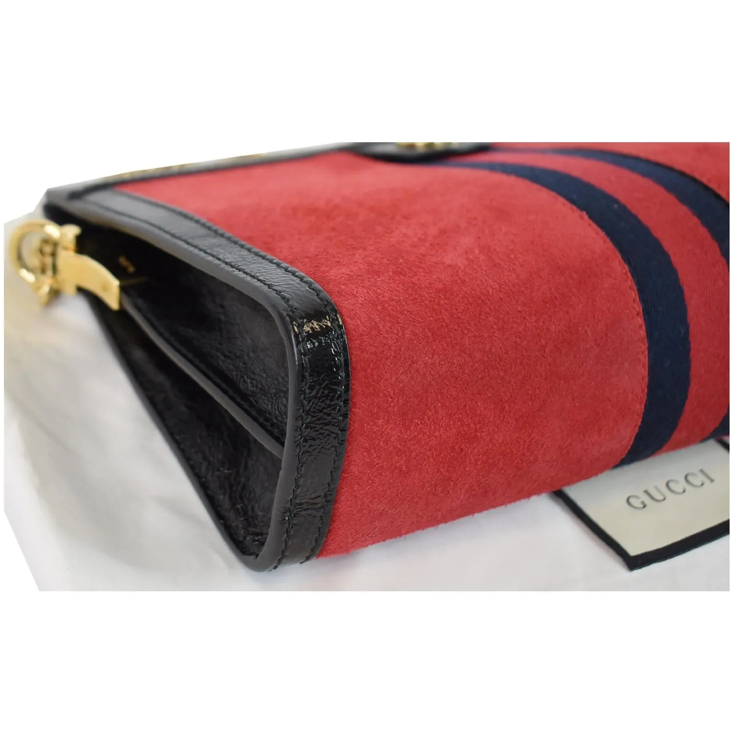 GUCCI Ophidia GG Small Web Suede Leather Shoulder Bag Red 503877 - 20% OFF