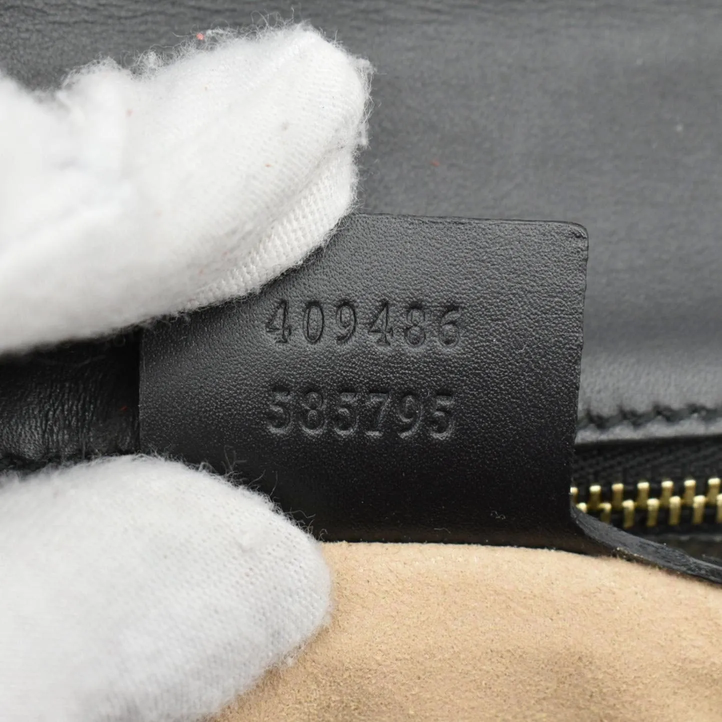 GUCCI Padlock Medium GG Leathrer Chain Shoulder Bag Black 409486