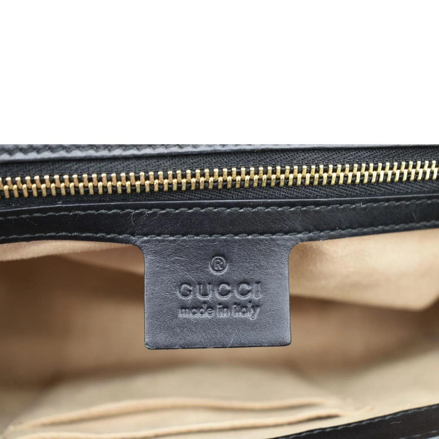 GUCCI Padlock Medium GG Leathrer Chain Shoulder Bag Black 409486