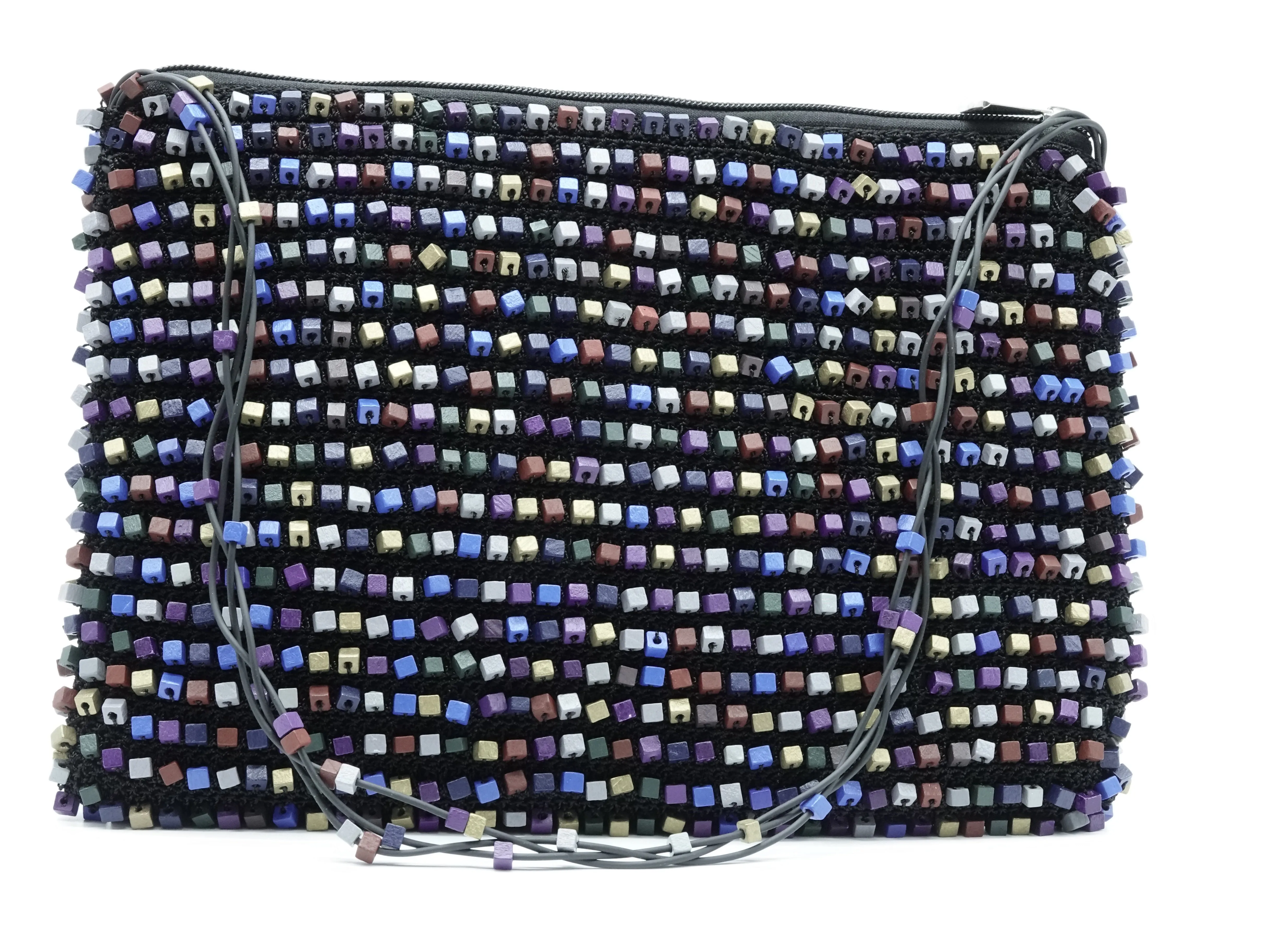 Hand-crocheted Beads Bag - Large - Winter Multi