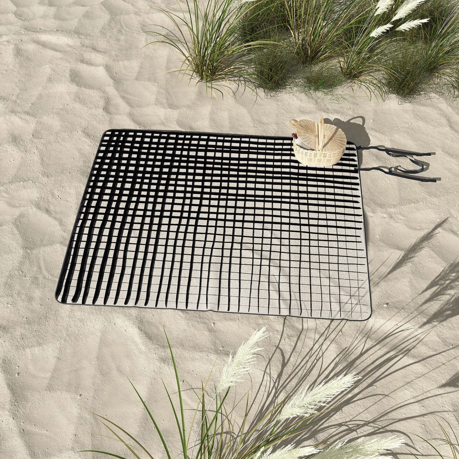 Hand Drawn Grid Picnic Blanket