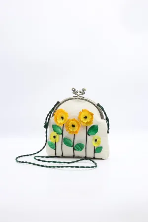 Handmade Cross Body Big Purse -Sunflower