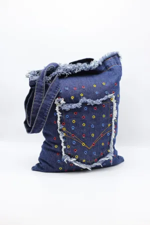 Handmade recycled denim bag