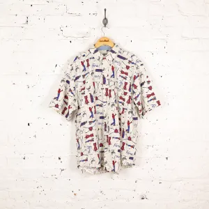 Headlock 90's Golf Pattern Print Shirt - White - L