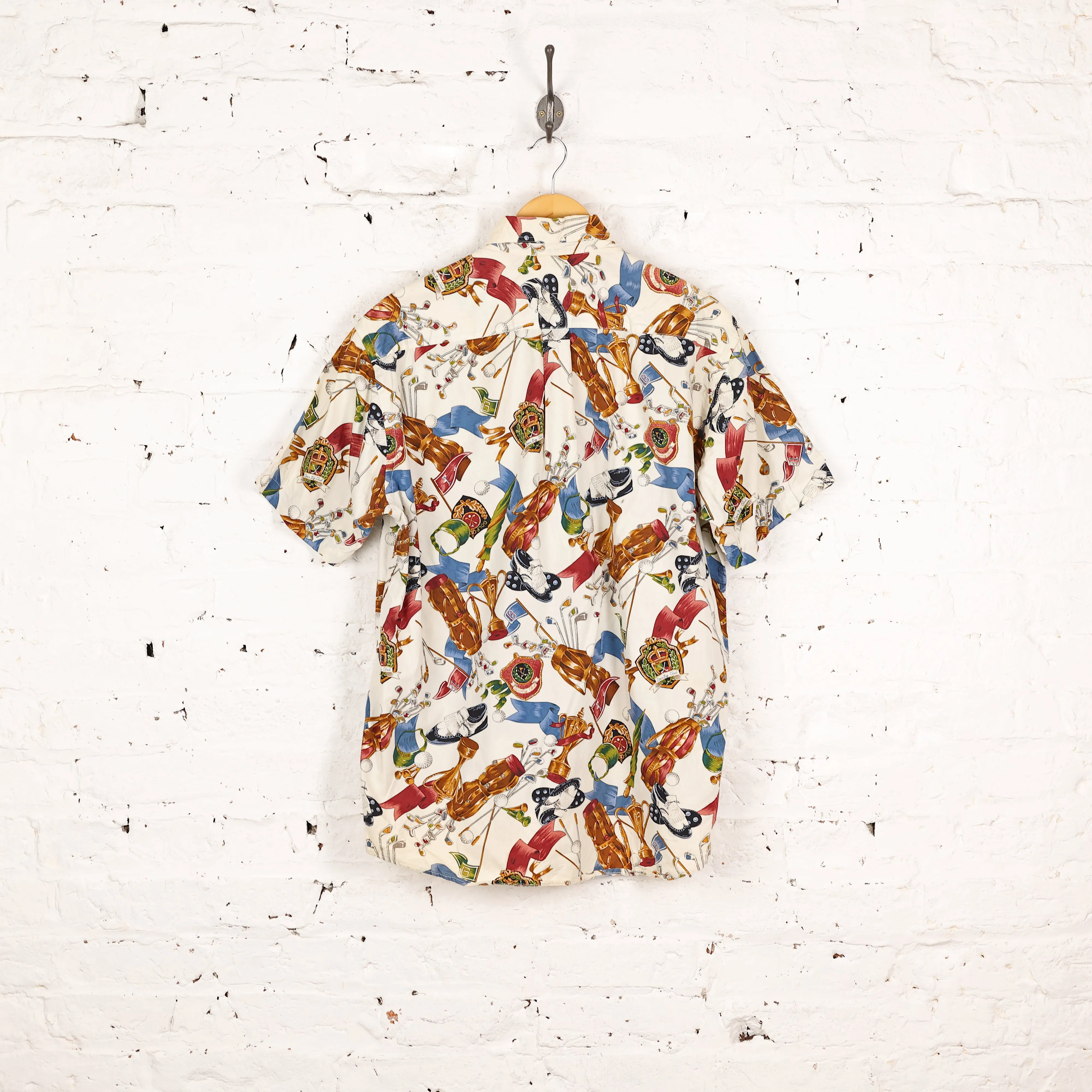 Headlock 90's Golf Pattern Print Shirt - White - S
