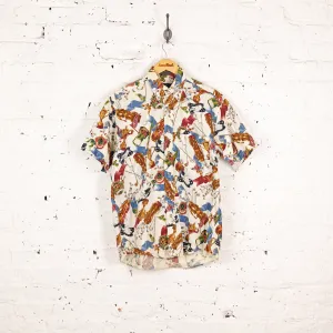 Headlock 90's Golf Pattern Print Shirt - White - S