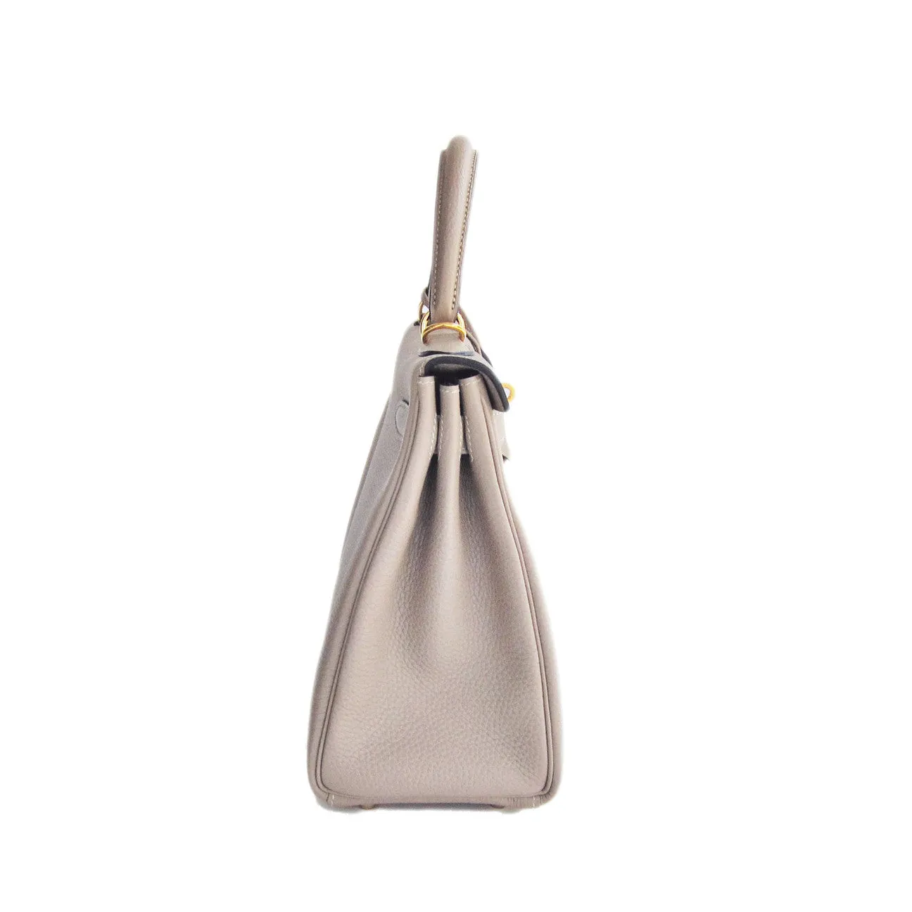 Hermes Gris Tourterelle 28cm Togo Kelly Gold GHW Shoulder Bag