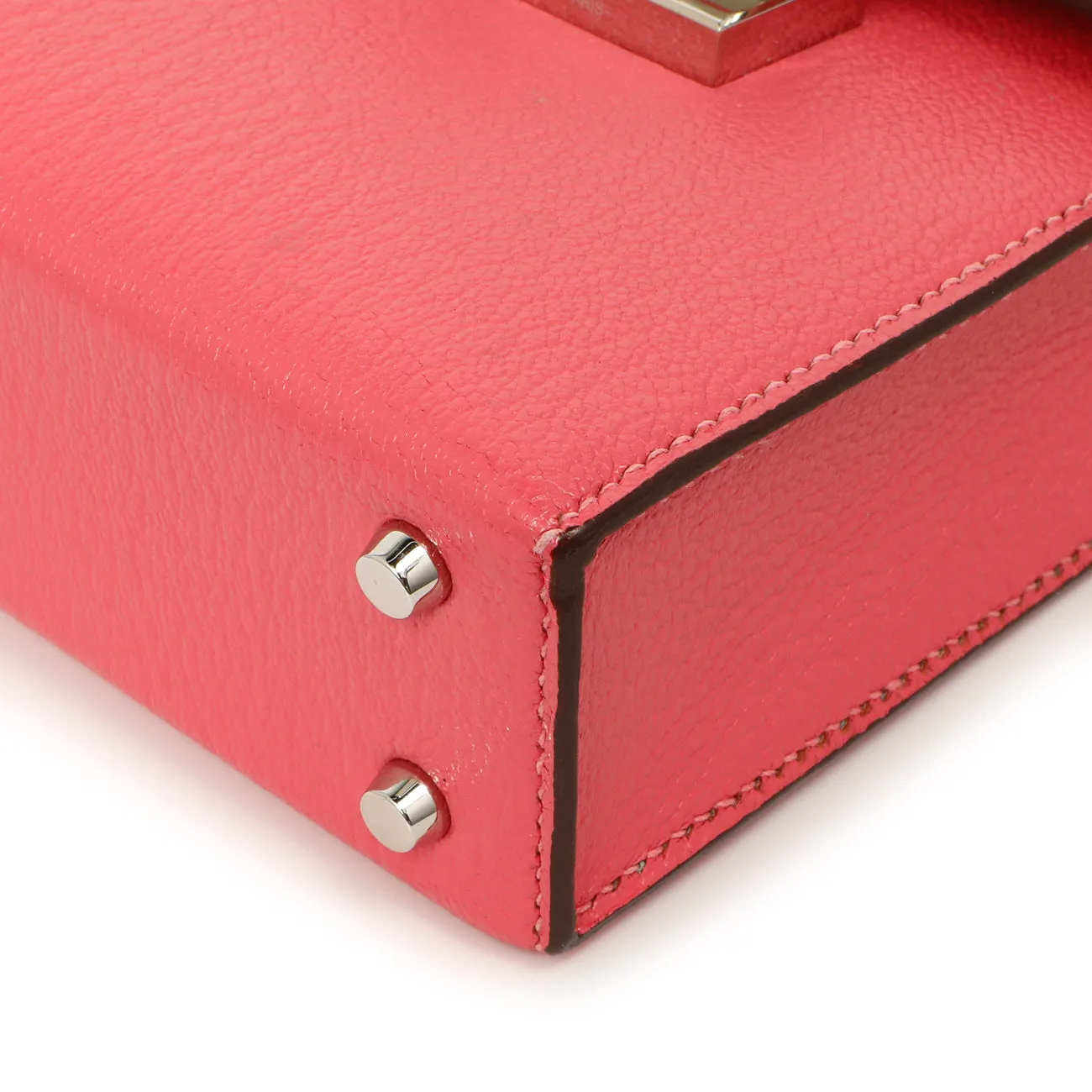 Hermes Rose Azalee Chevre Mysore Mini Verrou Chaine