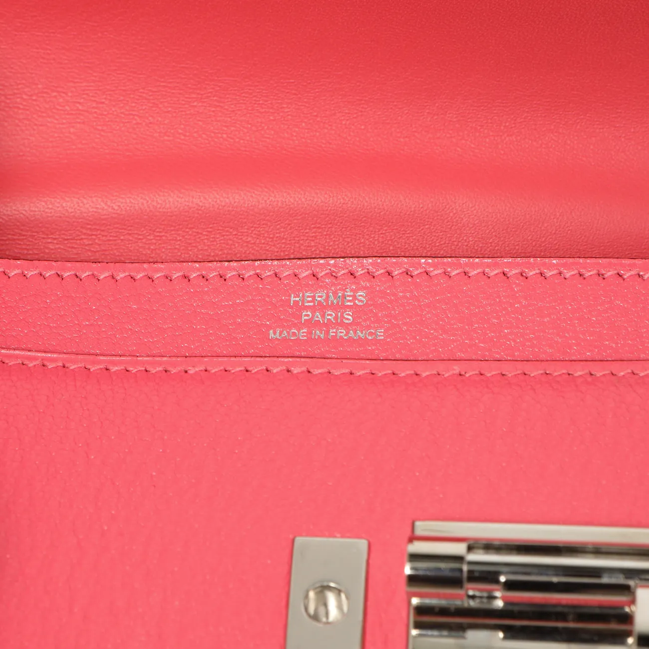 Hermes Rose Azalee Chevre Mysore Mini Verrou Chaine