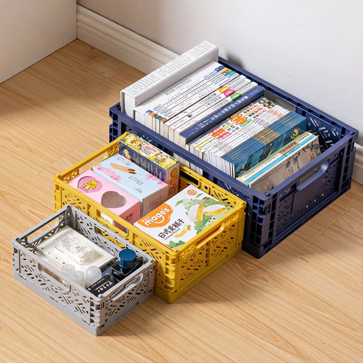 Homlly Collapsible Stackable Storage Crates Basket Box