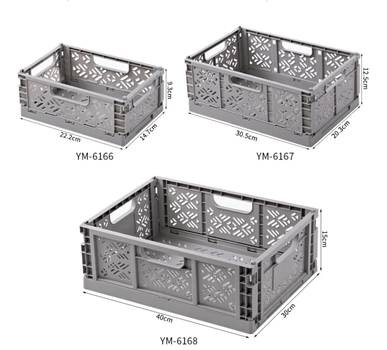 Homlly Collapsible Stackable Storage Crates Basket Box
