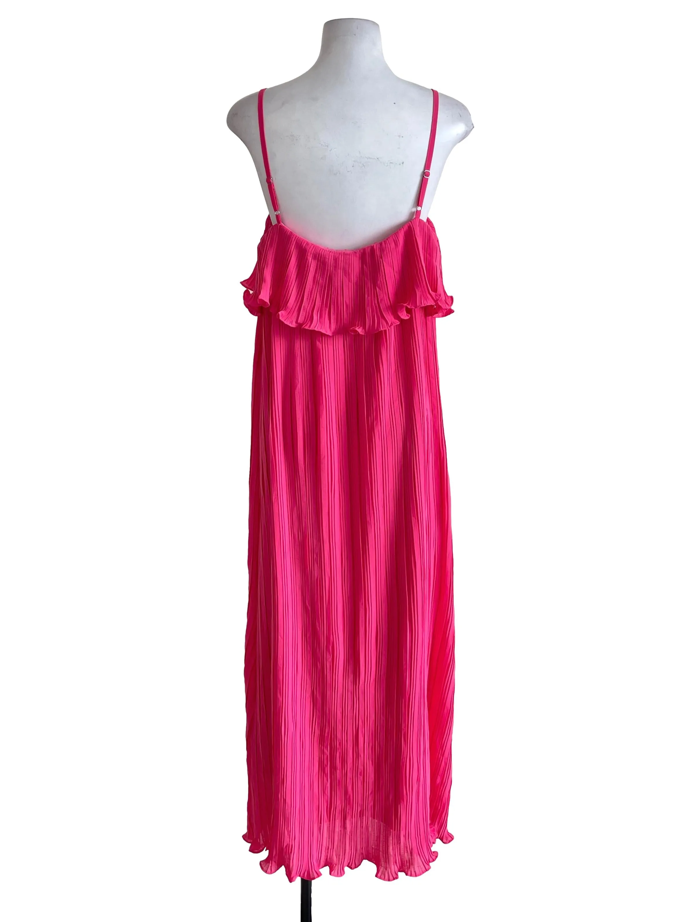 Hot Pink Accordion Cami Dress