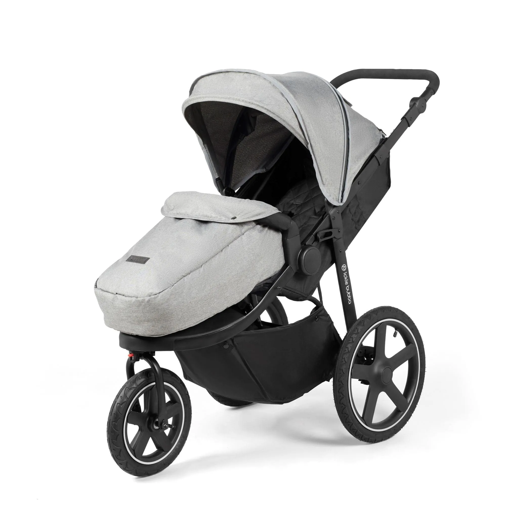 Ickle Bubba Venus Max Jogger Stroller I-Size Travel System in Black/Space Grey with Isofix Base