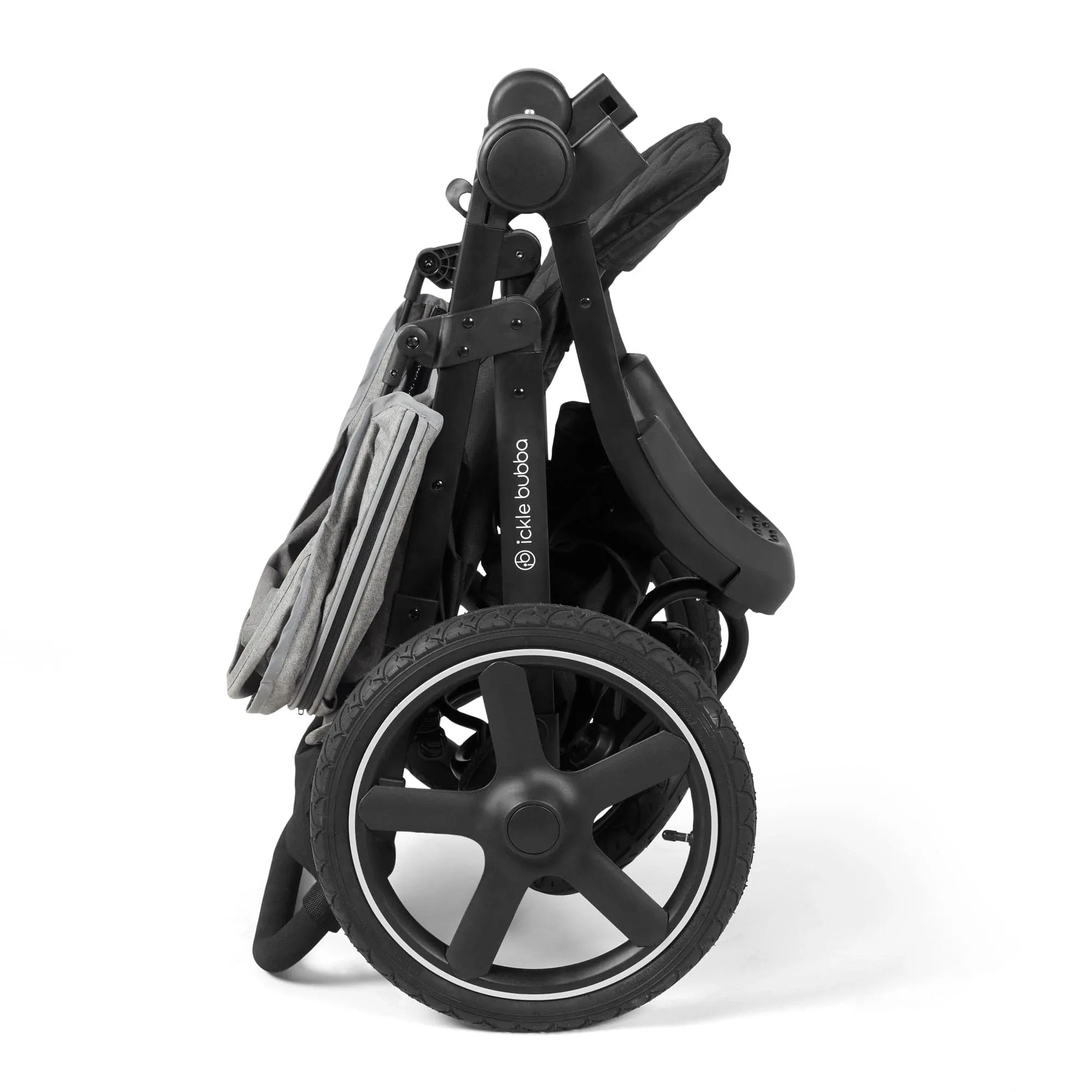 Ickle Bubba Venus Max Jogger Stroller I-Size Travel System in Black/Space Grey with Isofix Base