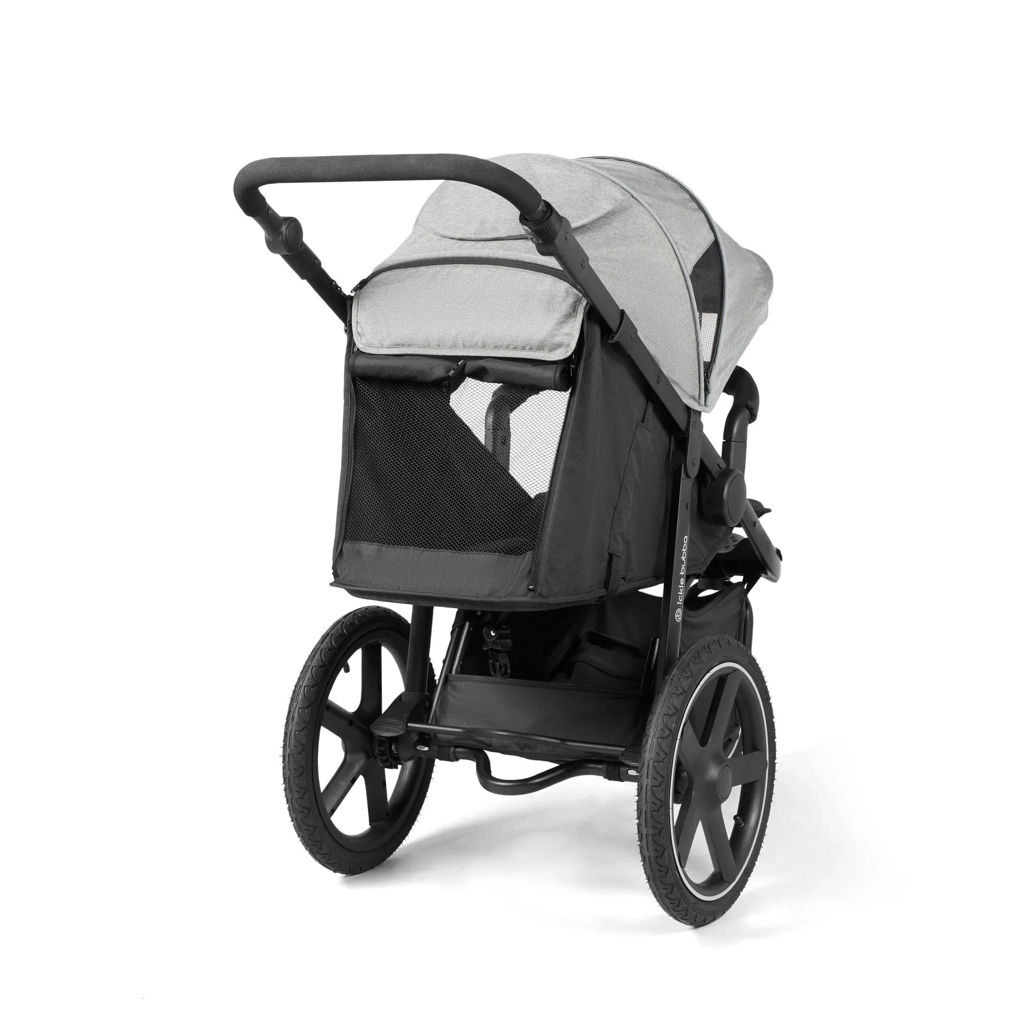 Ickle Bubba Venus Max Jogger Stroller I-Size Travel System in Black/Space Grey with Isofix Base