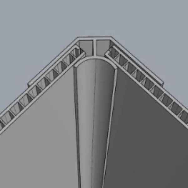Internal Corner Trim, Chrome Finish for 8mm Cladding Wall Panels 2.6m Long