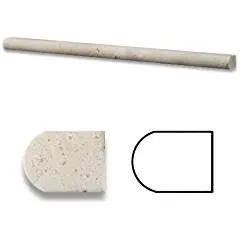 Ivory Travertine Honed 1/2 X 12 Pencil Liner Trim Molding - Standard Quality - BOX of 15 PCS