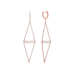 Kate 14K Rose Gold 0.89 ct Triangle Drop Diamond Pavé Earrings