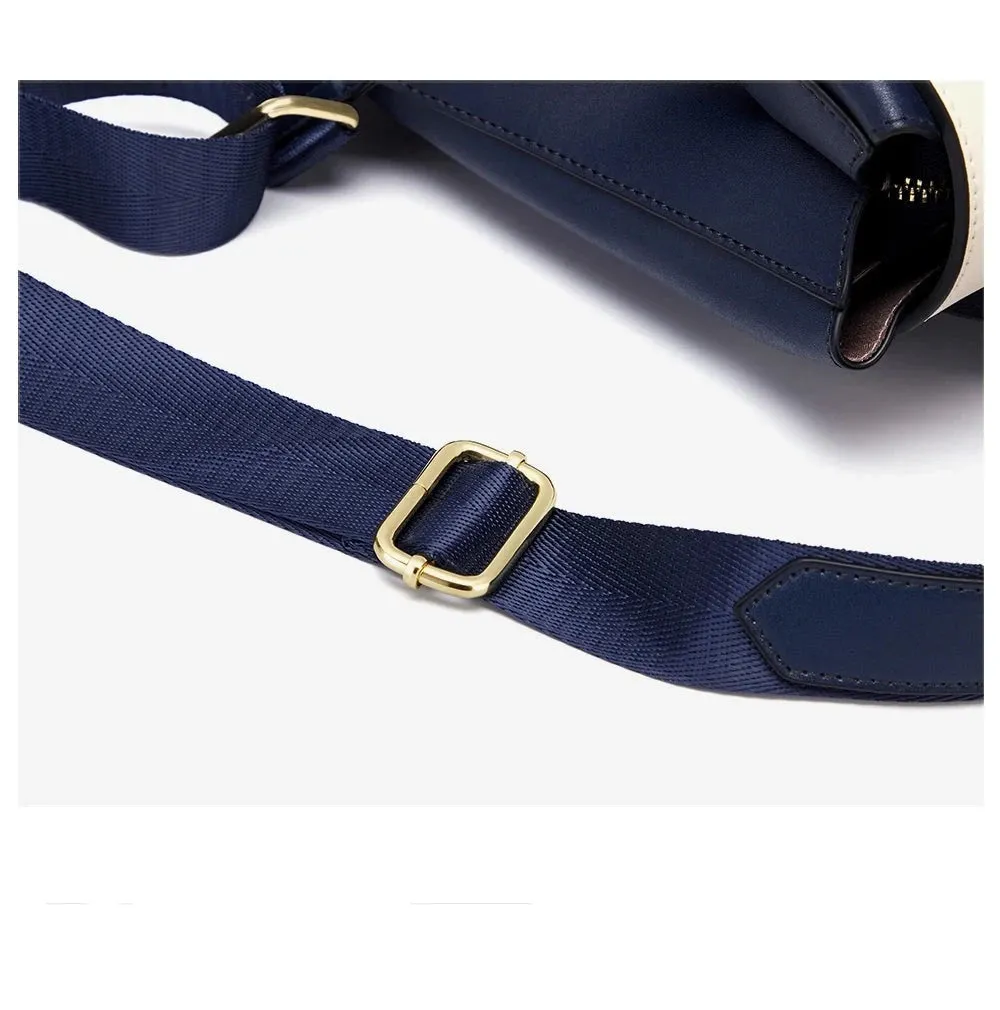 Kimberley Women's Two Tone Flap-Over Backpack - Navy & White - One Size