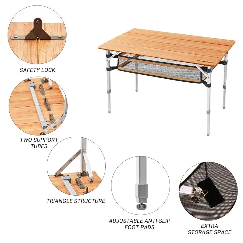 KingCamp - Bamboo Flodable Table (100X65 cm)