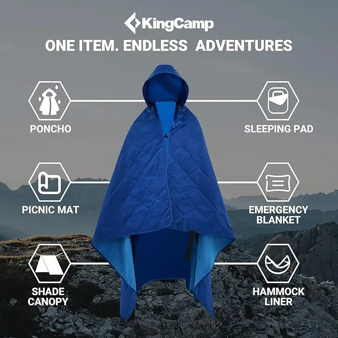 KingCamp Outdoor Blanket Waterproof Camping Blanket Beach Blanket Sandproof Beach Mat Stadium Blanket Travel Blanket Portable Picnic Blanket for Park Grass Concert Sports