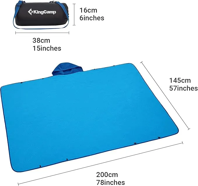 KingCamp Outdoor Blanket Waterproof Camping Blanket Beach Blanket Sandproof Beach Mat Stadium Blanket Travel Blanket Portable Picnic Blanket for Park Grass Concert Sports