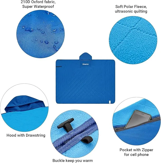 KingCamp Outdoor Blanket Waterproof Camping Blanket Beach Blanket Sandproof Beach Mat Stadium Blanket Travel Blanket Portable Picnic Blanket for Park Grass Concert Sports