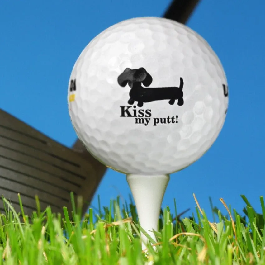 Kiss My Putt Dachshund Golf Balls