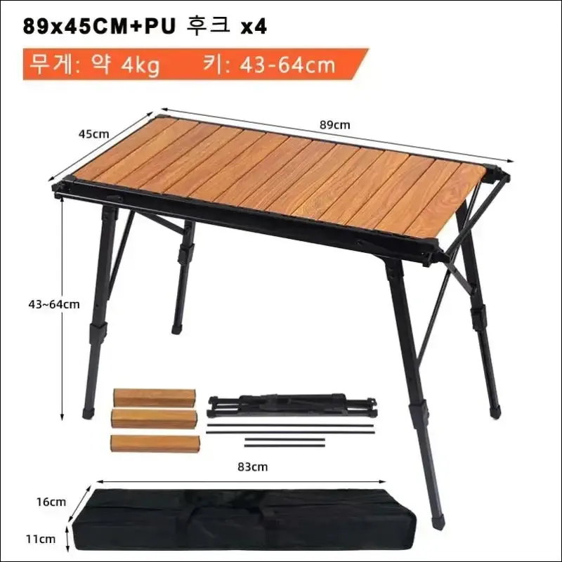 Krc camp camping folding removable igt wood table lightweight camp bbq grill table outdoor picnic