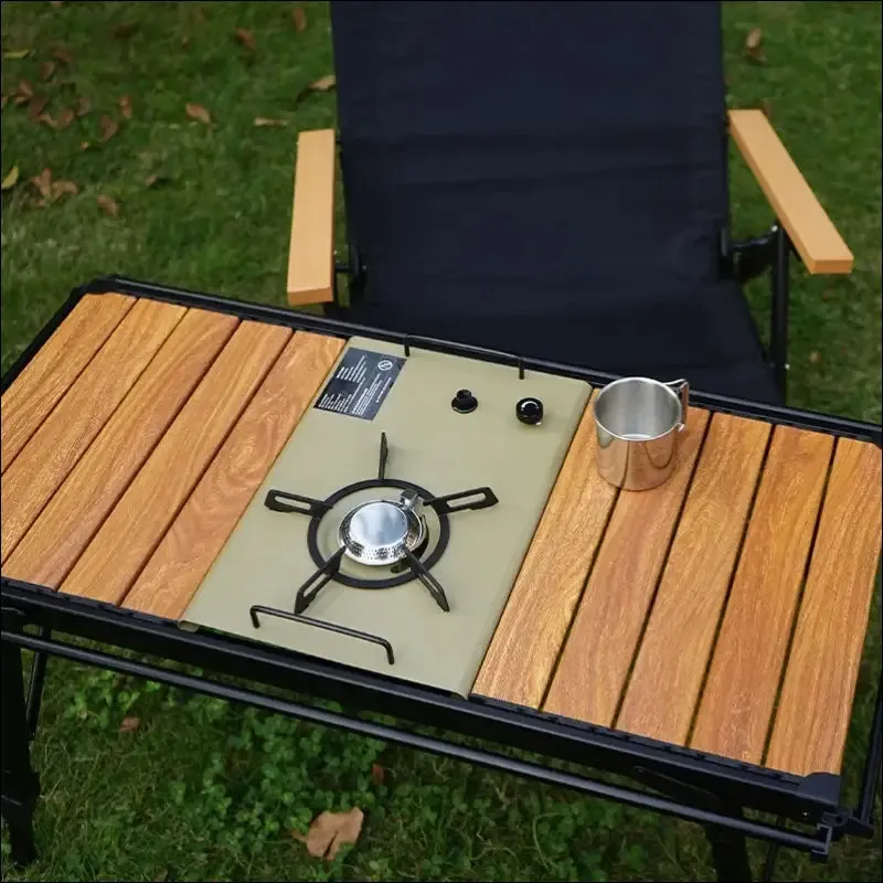 Krc camp camping folding removable igt wood table lightweight camp bbq grill table outdoor picnic