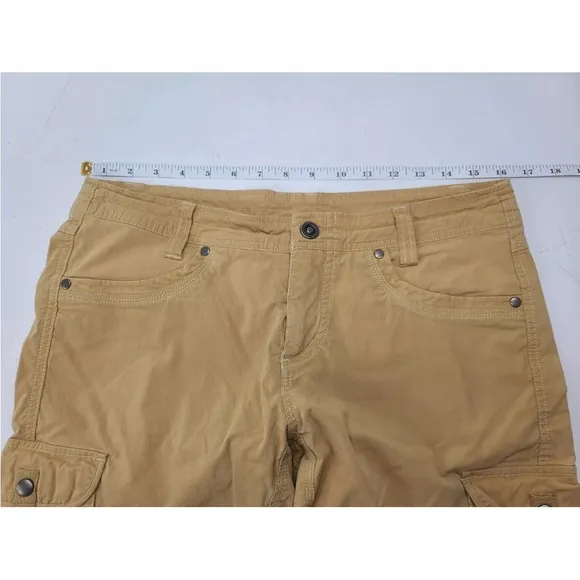 Kuhl Bermuda Shorts Outdoor Cargo Casual Hiking Beige Gold Size 8 Womens