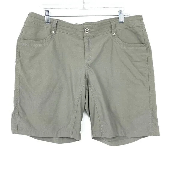 Kuhl Long Hiking Active Shorts Womens Size 14 Greige 8.5&quot; Inseam