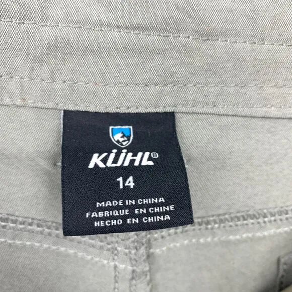 Kuhl Long Hiking Active Shorts Womens Size 14 Greige 8.5&quot; Inseam