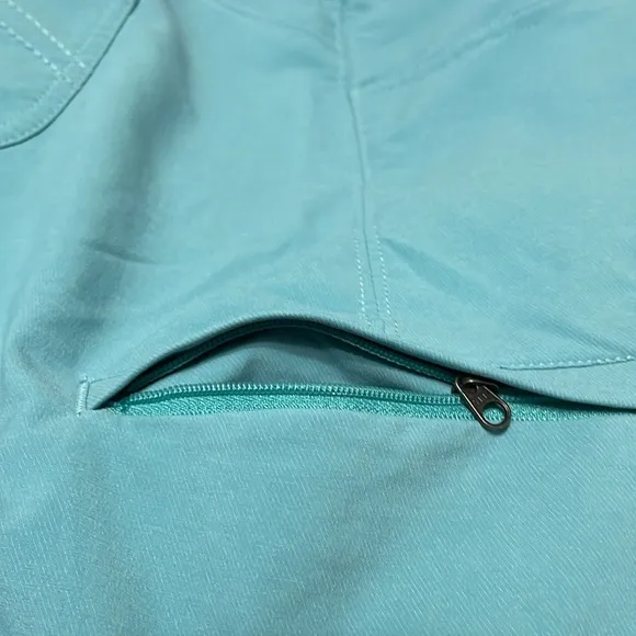 Kuhl SHIFT ANFIB SHORT Aqua Blue Hiking 6275 Size 12 x 7 Stretch Zip Pockets