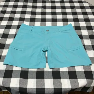 Kuhl SHIFT ANFIB SHORT Aqua Blue Hiking 6275 Size 12 x 7 Stretch Zip Pockets