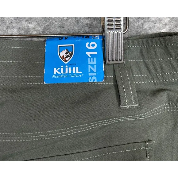 Kuhl Womens Splash Shorts 11&quot; Inseam Stretch Cargo Hiking Pine Green 16‎ New
