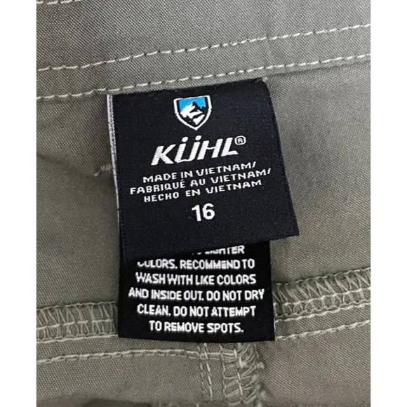Kuhl Womens Splash Shorts 11&quot; Inseam Stretch Cargo Hiking Pine Green 16‎ New