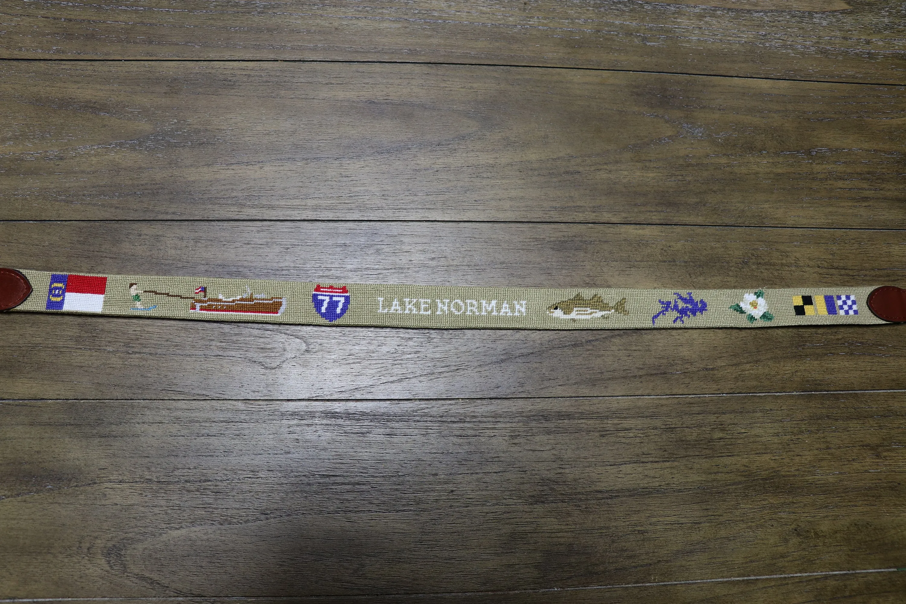 Lake Norman Life Needlepoint Belt