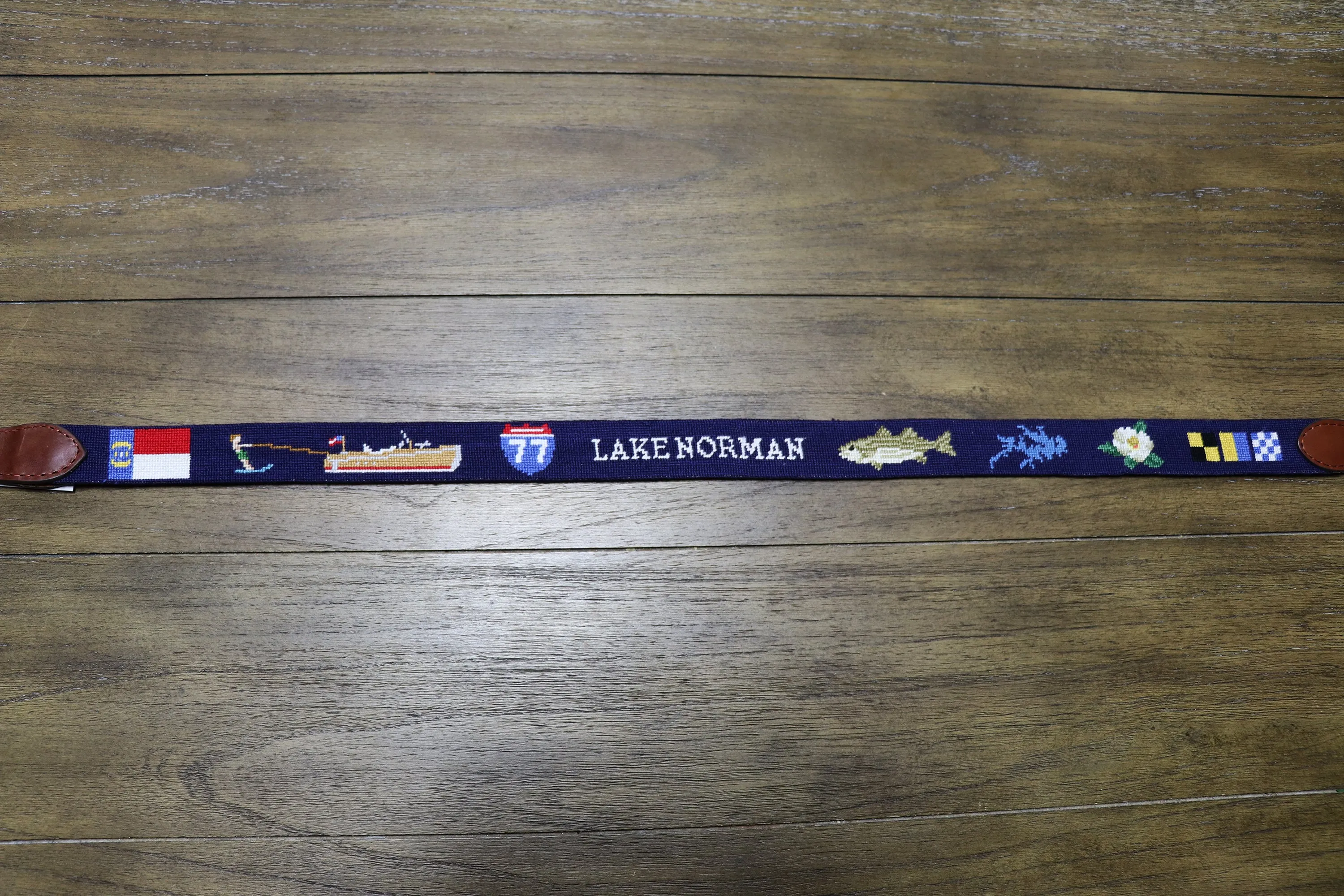 Lake Norman Life Needlepoint Belt