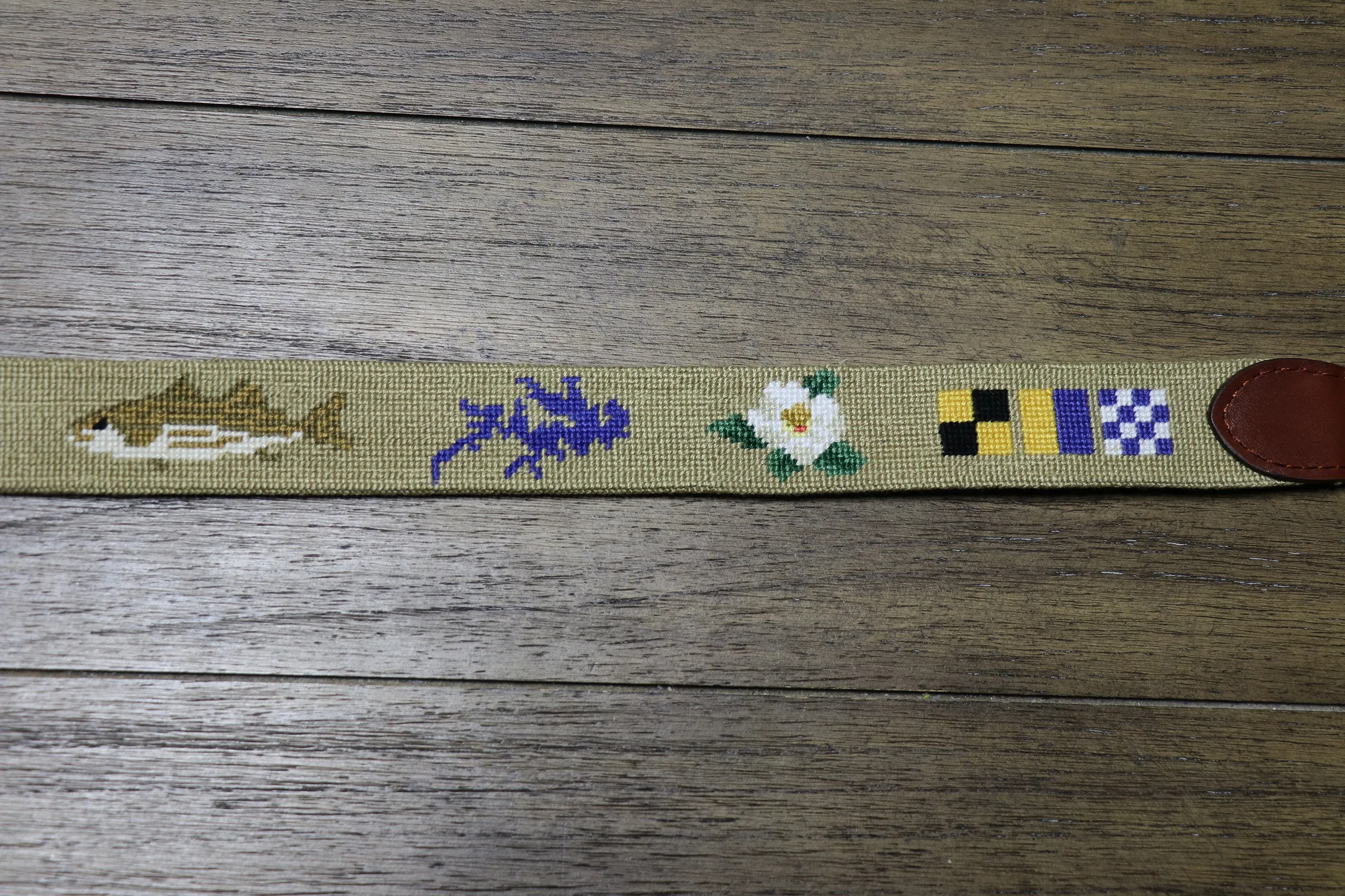 Lake Norman Life Needlepoint Belt
