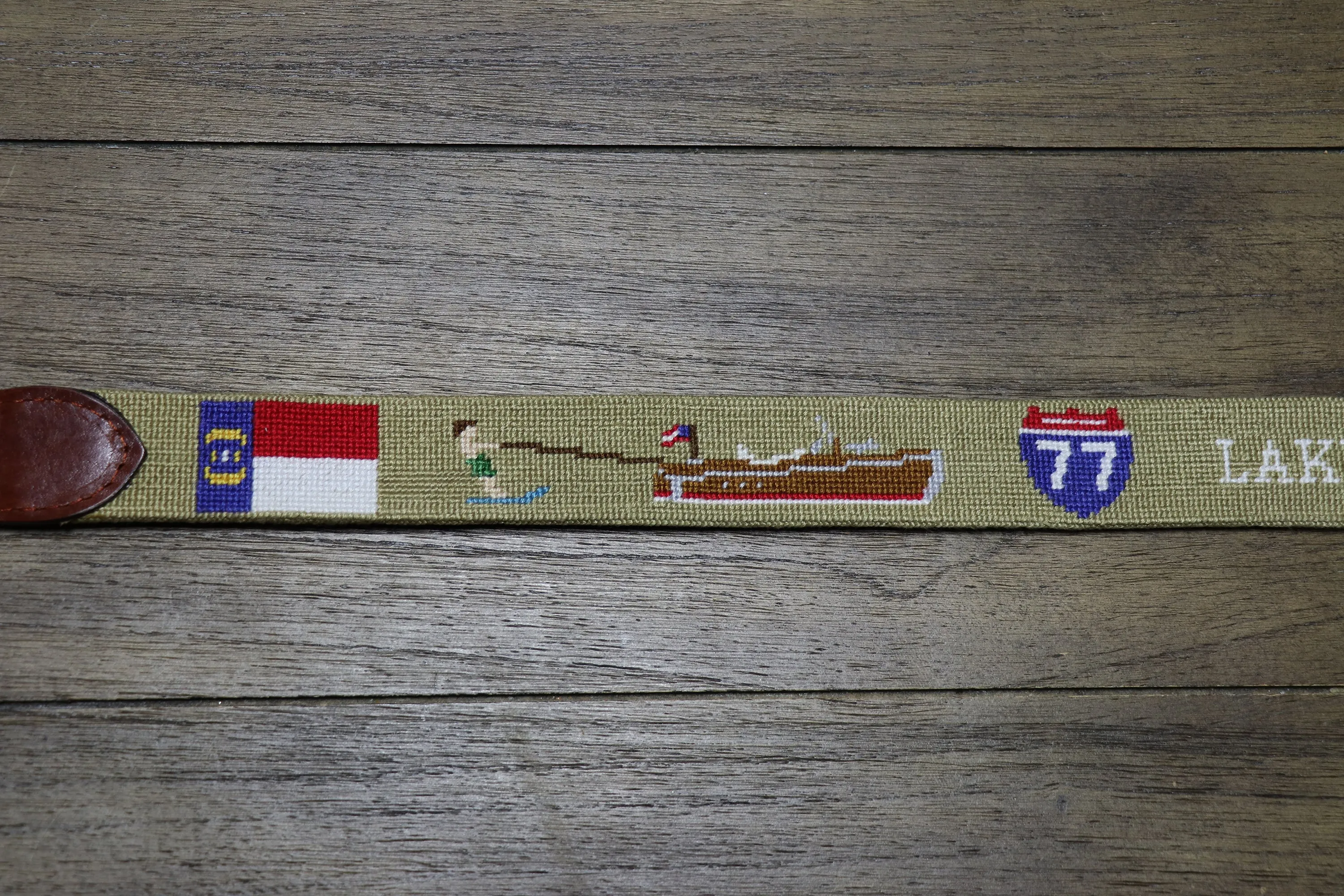 Lake Norman Life Needlepoint Belt