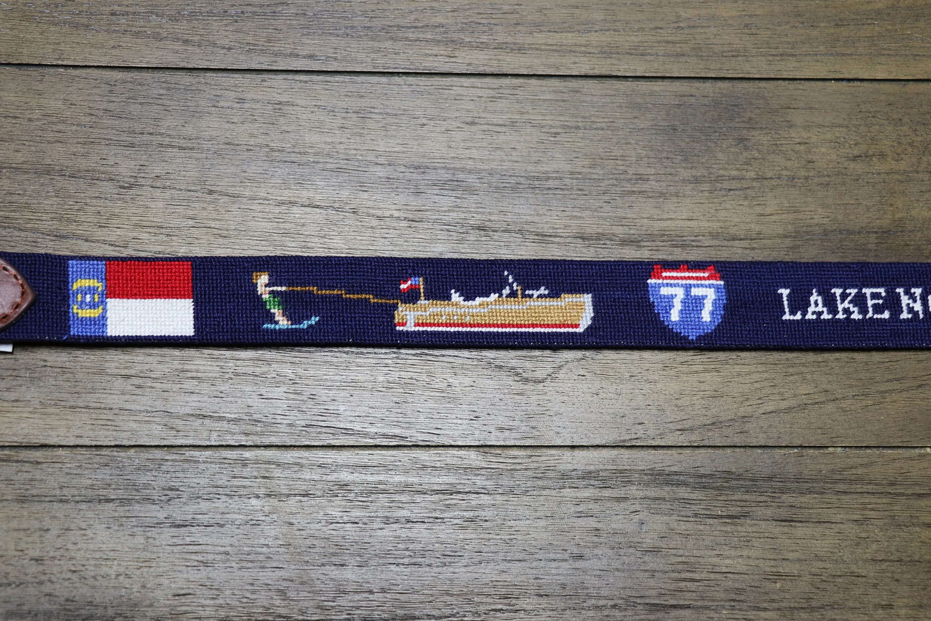 Lake Norman Life Needlepoint Belt