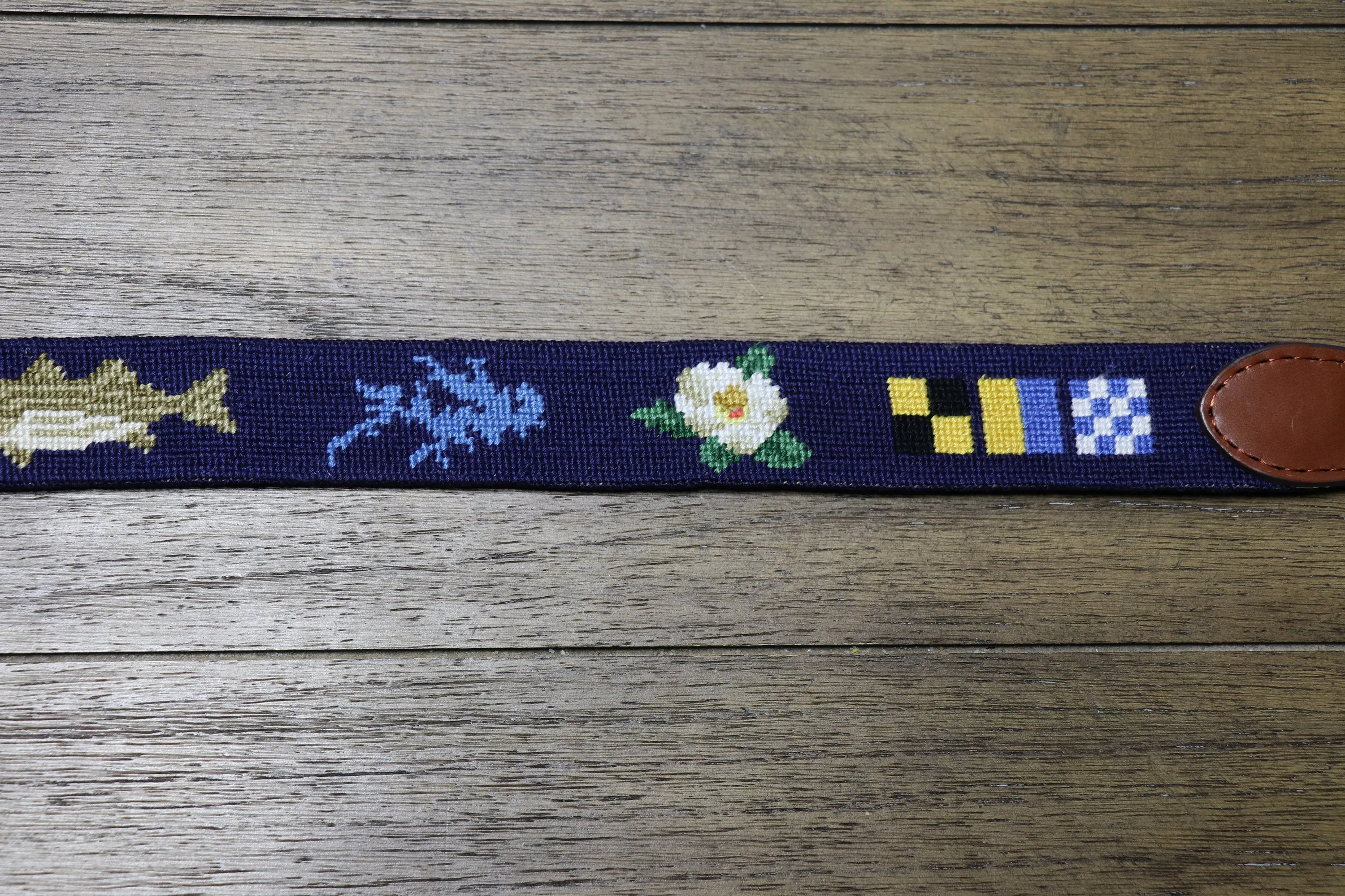 Lake Norman Life Needlepoint Belt