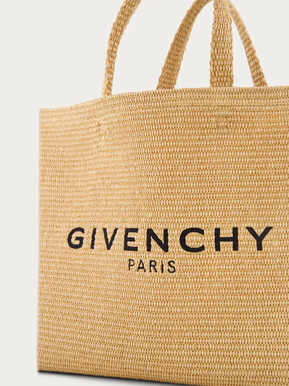 Large G-Tote Raffia Bag