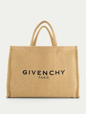Large G-Tote Raffia Bag